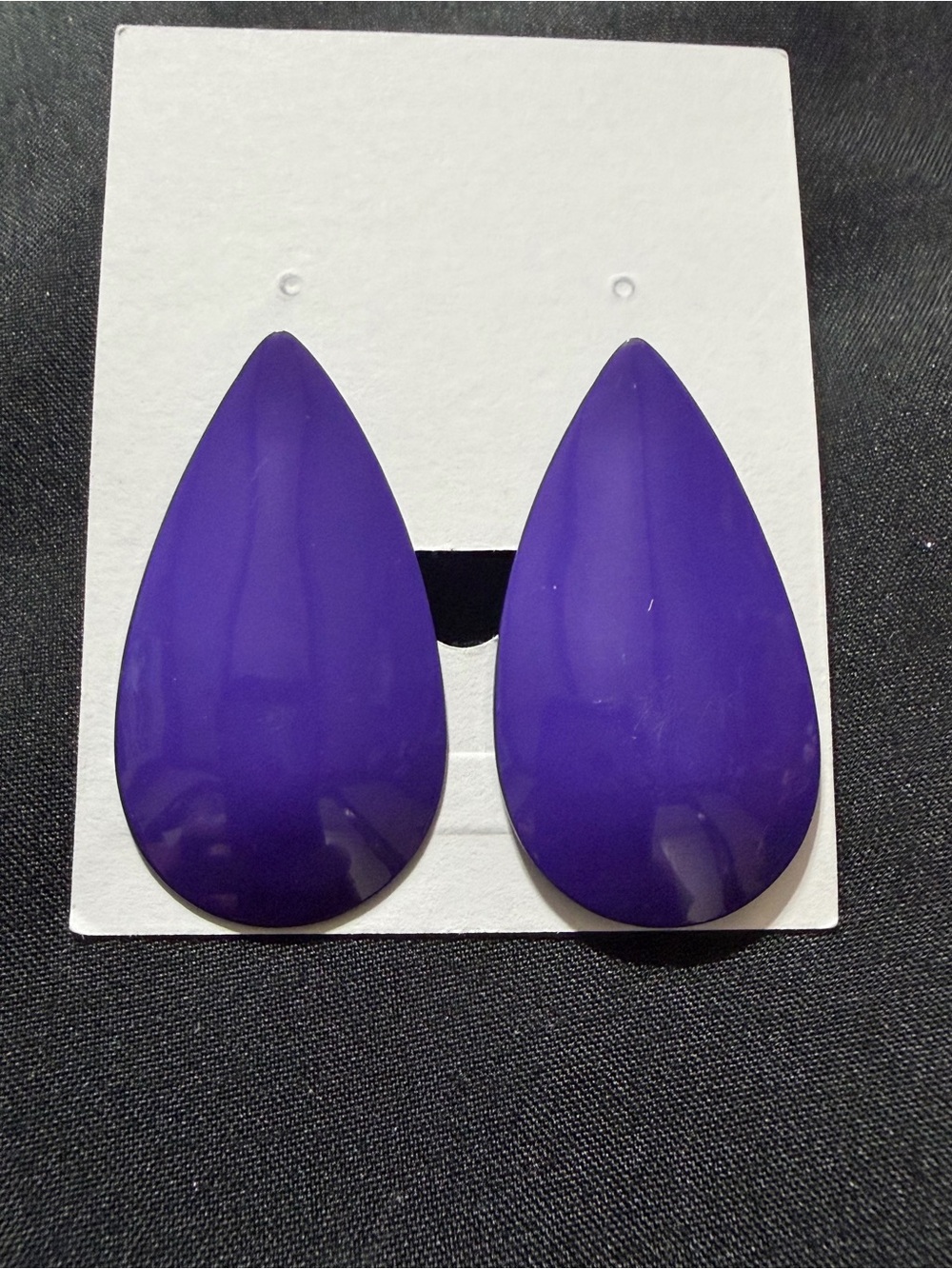 Source Unknown Purple Teardrop Statement Earrings